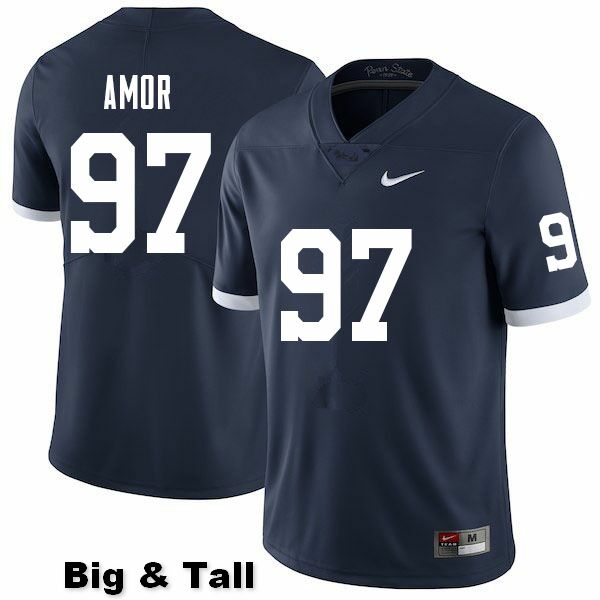 NCAA Nike Men's Penn State Nittany Lions Barney Amor #97 College Football Authentic Big & Tall Navy Stitched Jersey OZV3098TE